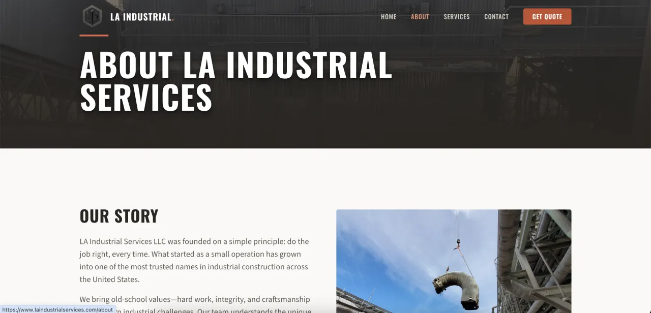 L.A. Industrial about page