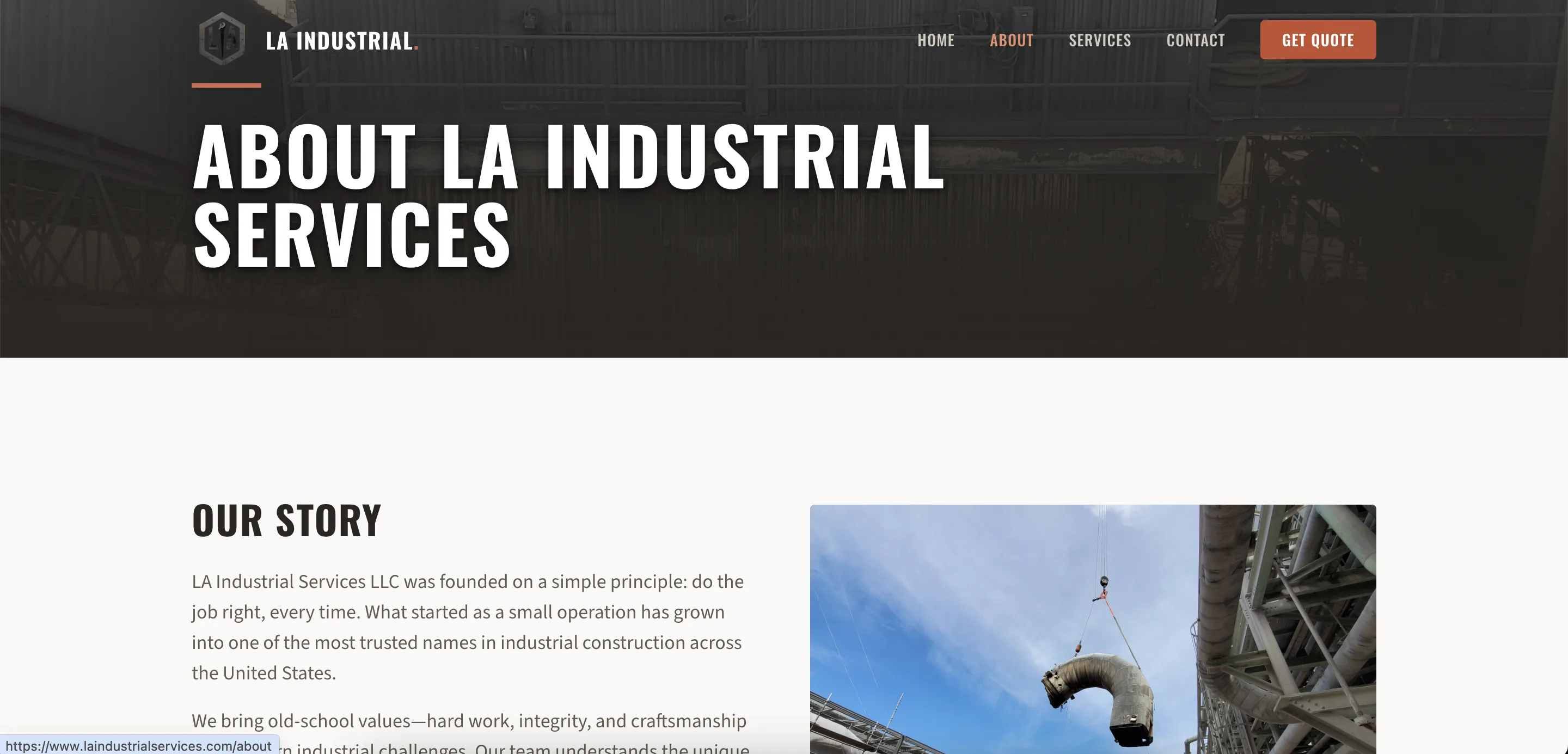 Thumbnail: L.A. Industrial about page