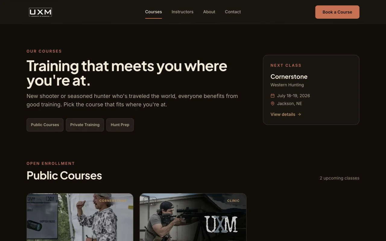 UXM Training course catalog